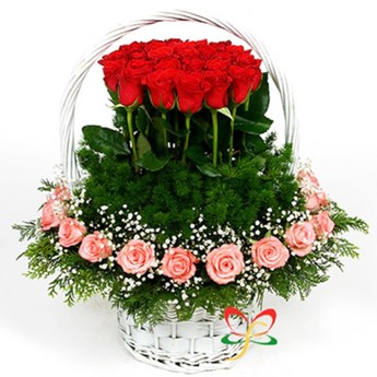 40 Red Pink Rose Bouquet