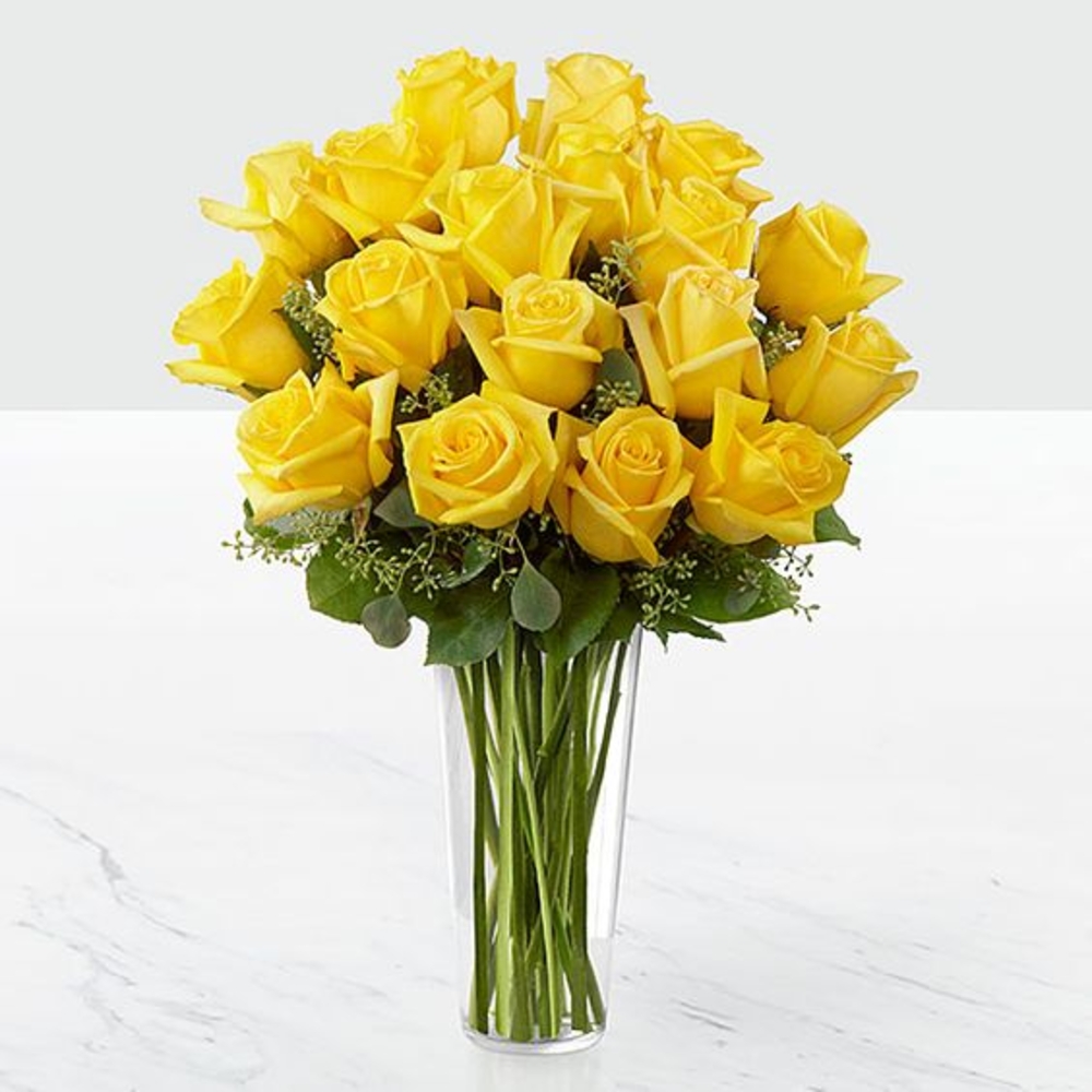 Dazzling Yellow Flower Vase