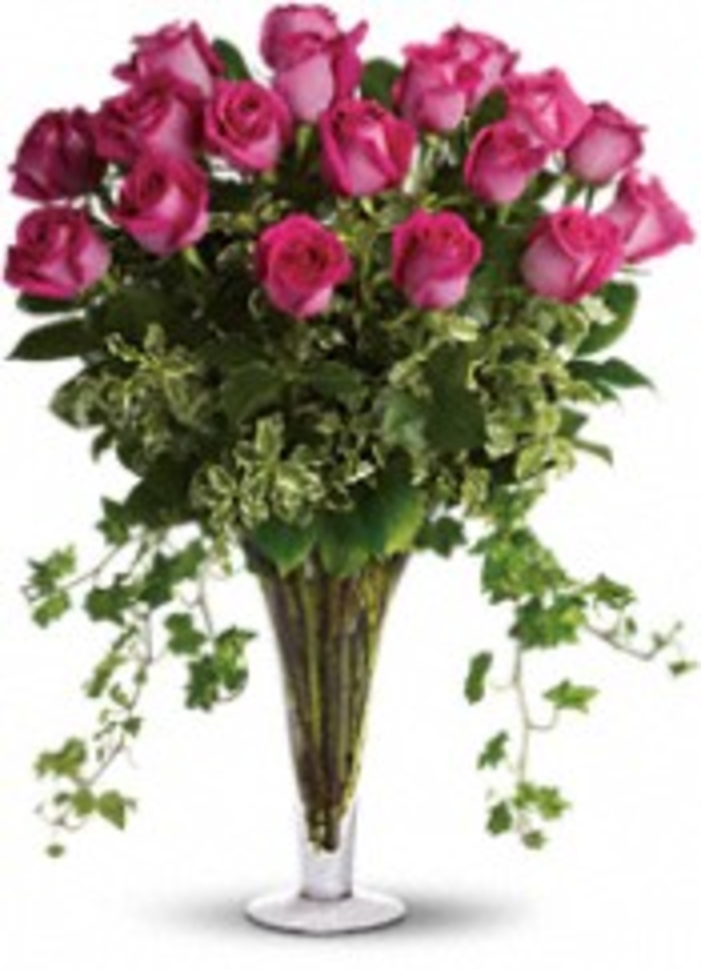 20 Pink Rose Flower Vase