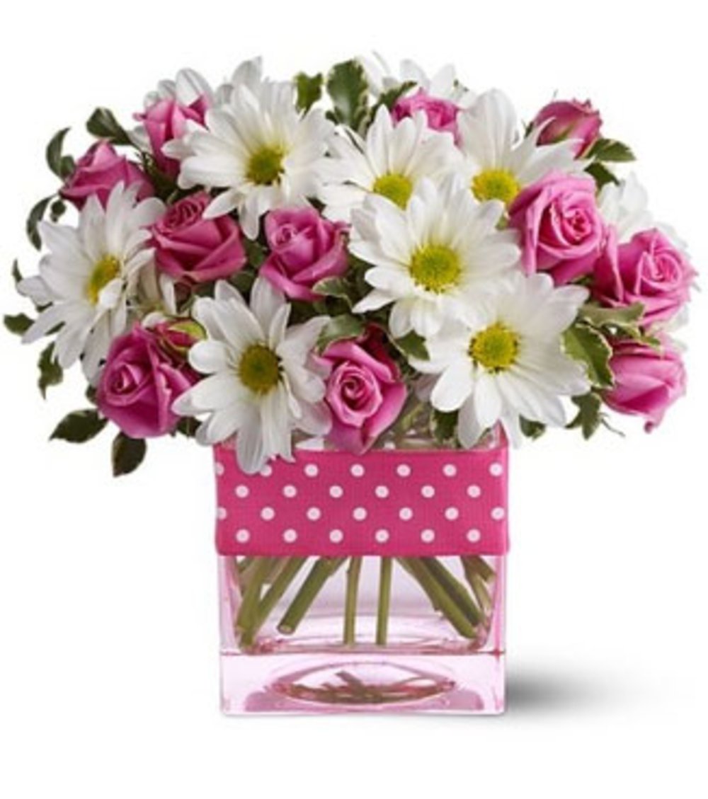 Pink White Rose Chrysanthemum Flower Combo