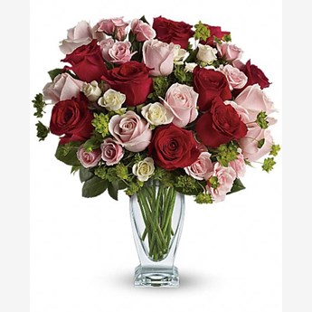 30 Pink & Red Flower Vase