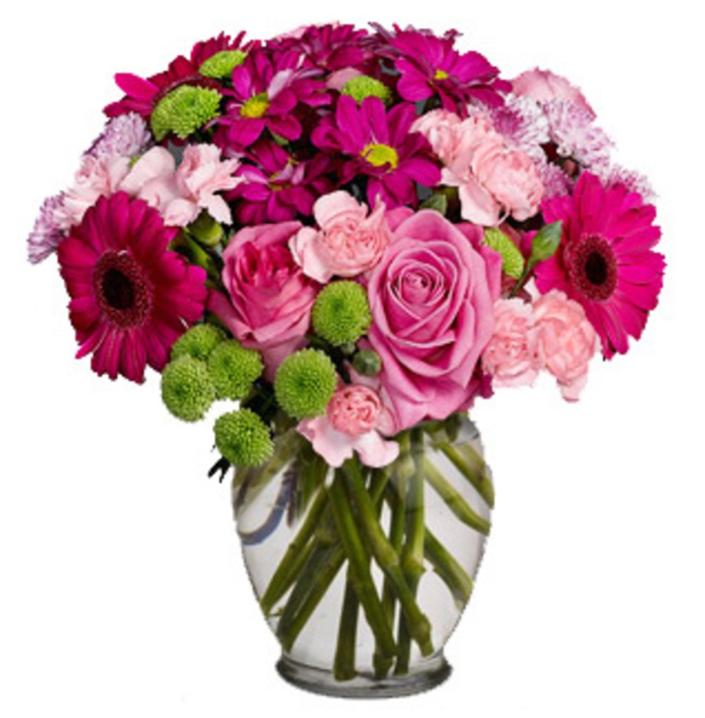 Mixed Pink Flower Vase