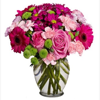 Mixed Pink Flower Vase