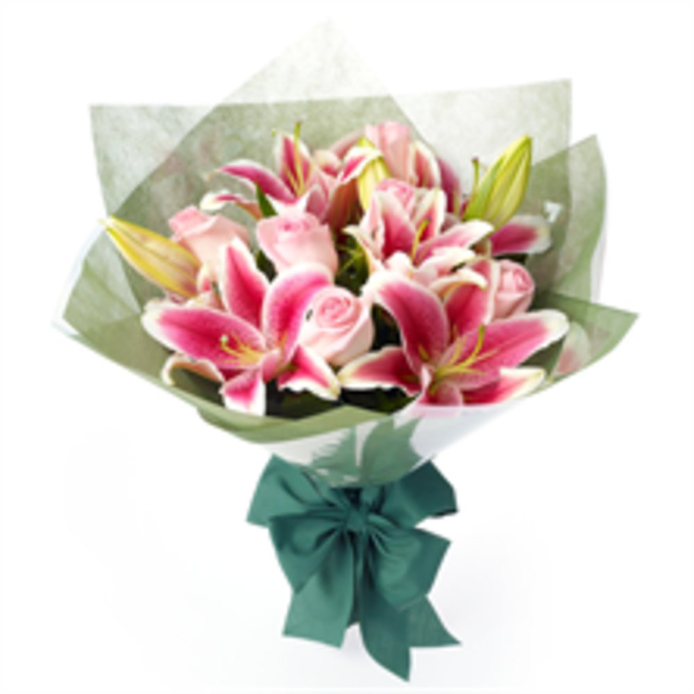 Mixed Roses & Lilies arrangement
