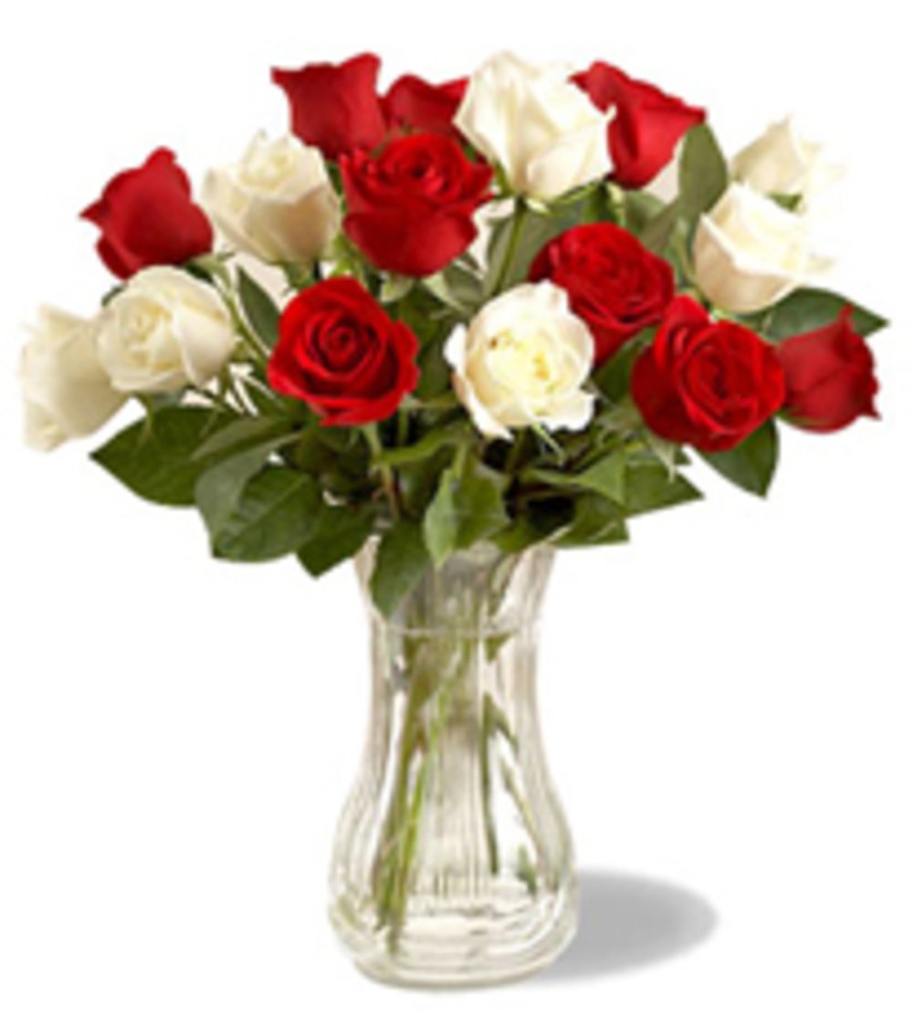 Red White Flower Vase