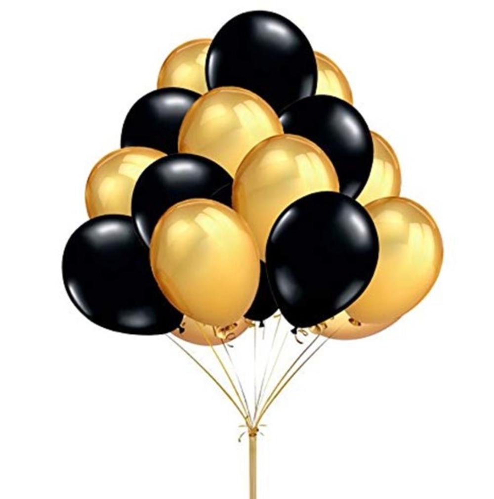 Lovely Black and Golden yellow Metallic Balloons