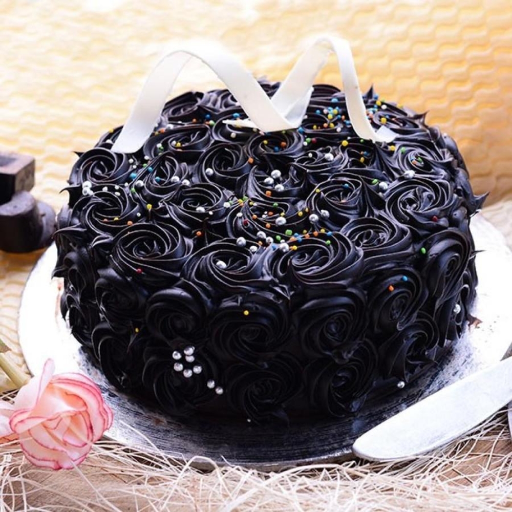 Black Forest Rose Theme Cake