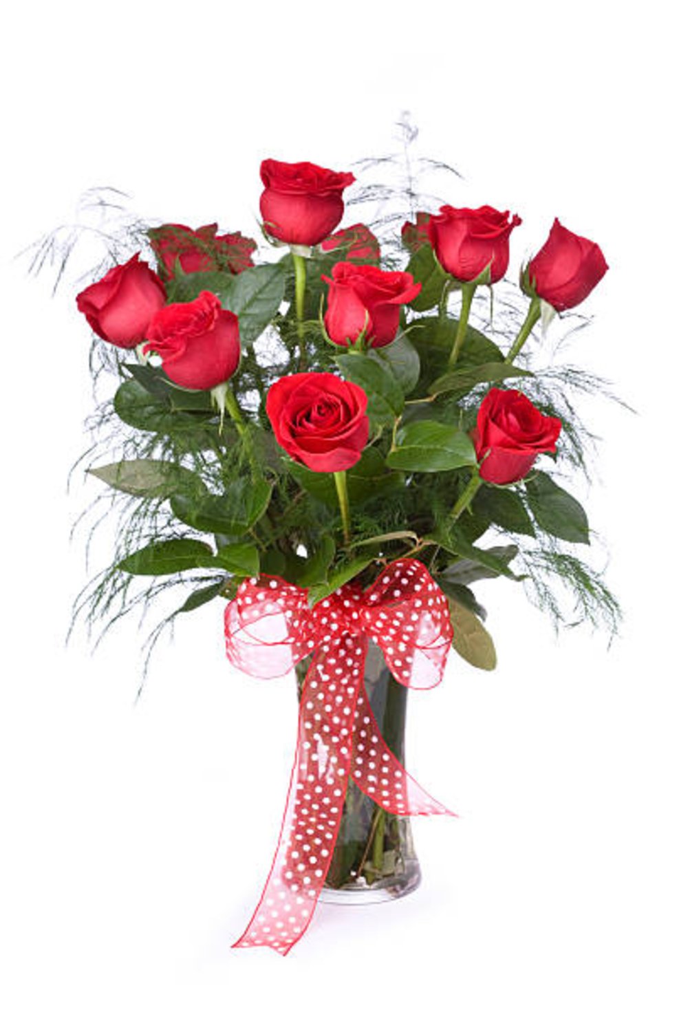 10 Red Roses Vase