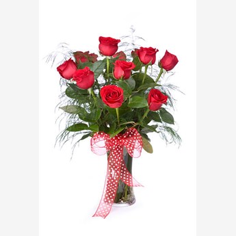 10 Red Roses Vase