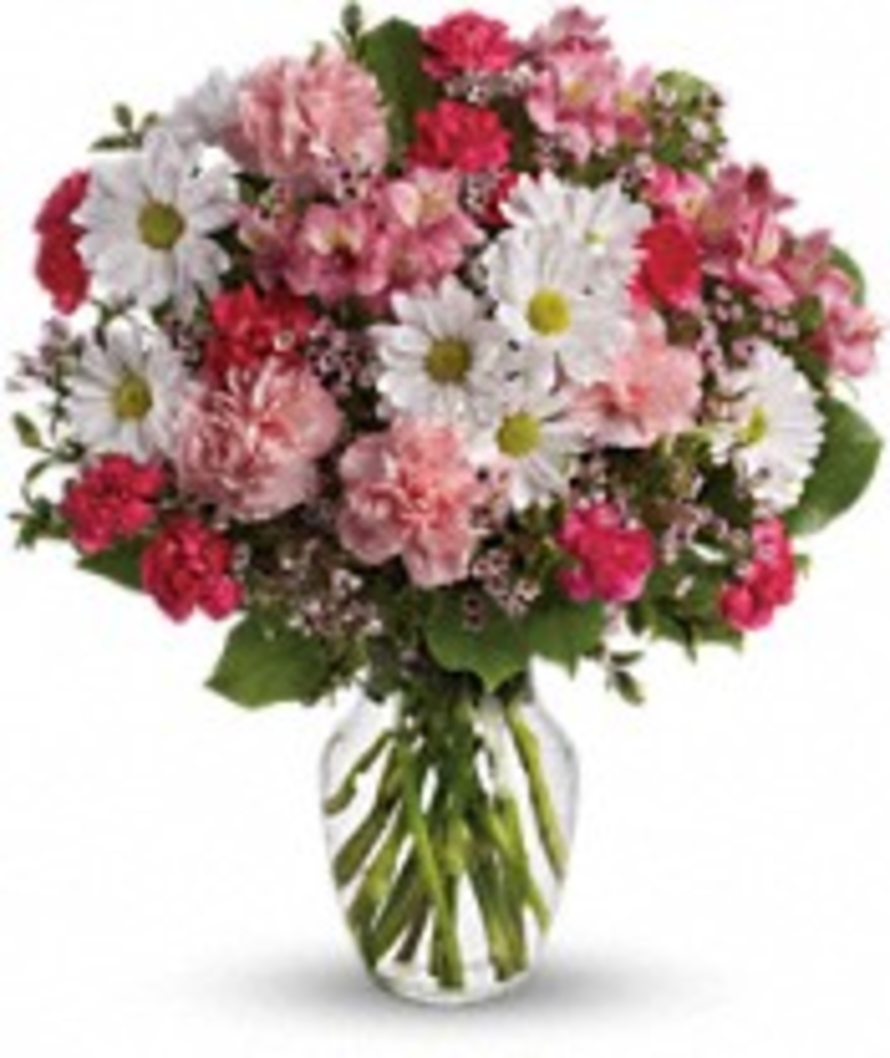 Mixed Carnations Flower Vase