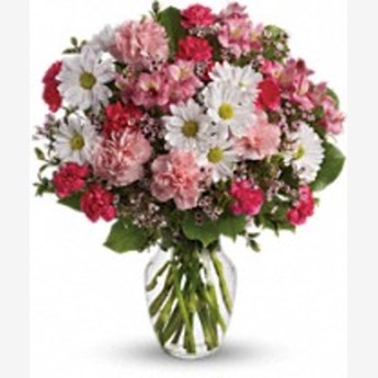 Mixed Carnations Flower Vase
