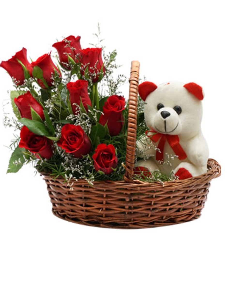 Rose Teddy Gift Basket