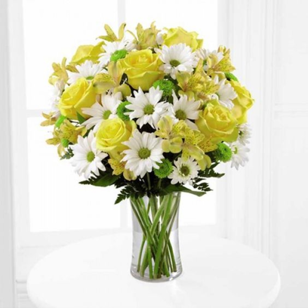 Yellow Mixed Flower vase