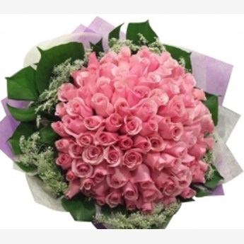 60 Pink Roses Hand Bouquet