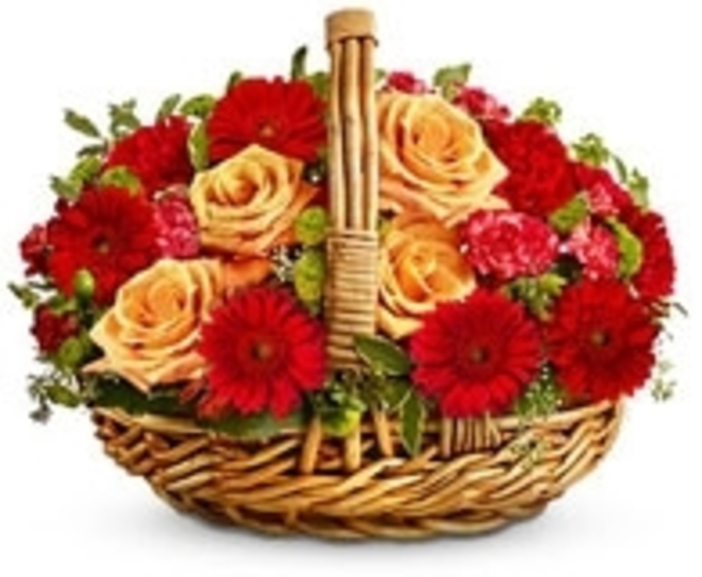 Rose Gerbera Carnation Flower Basket