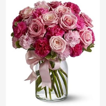 Rose Carnations Flower Vase