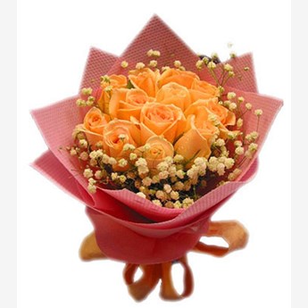 Peach Rose Hand Bouquet