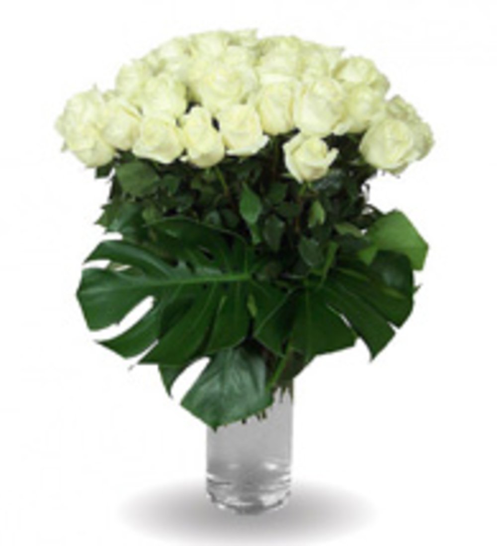 Rich White Rose Bouquet