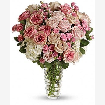 Mixed Roses In A Vase