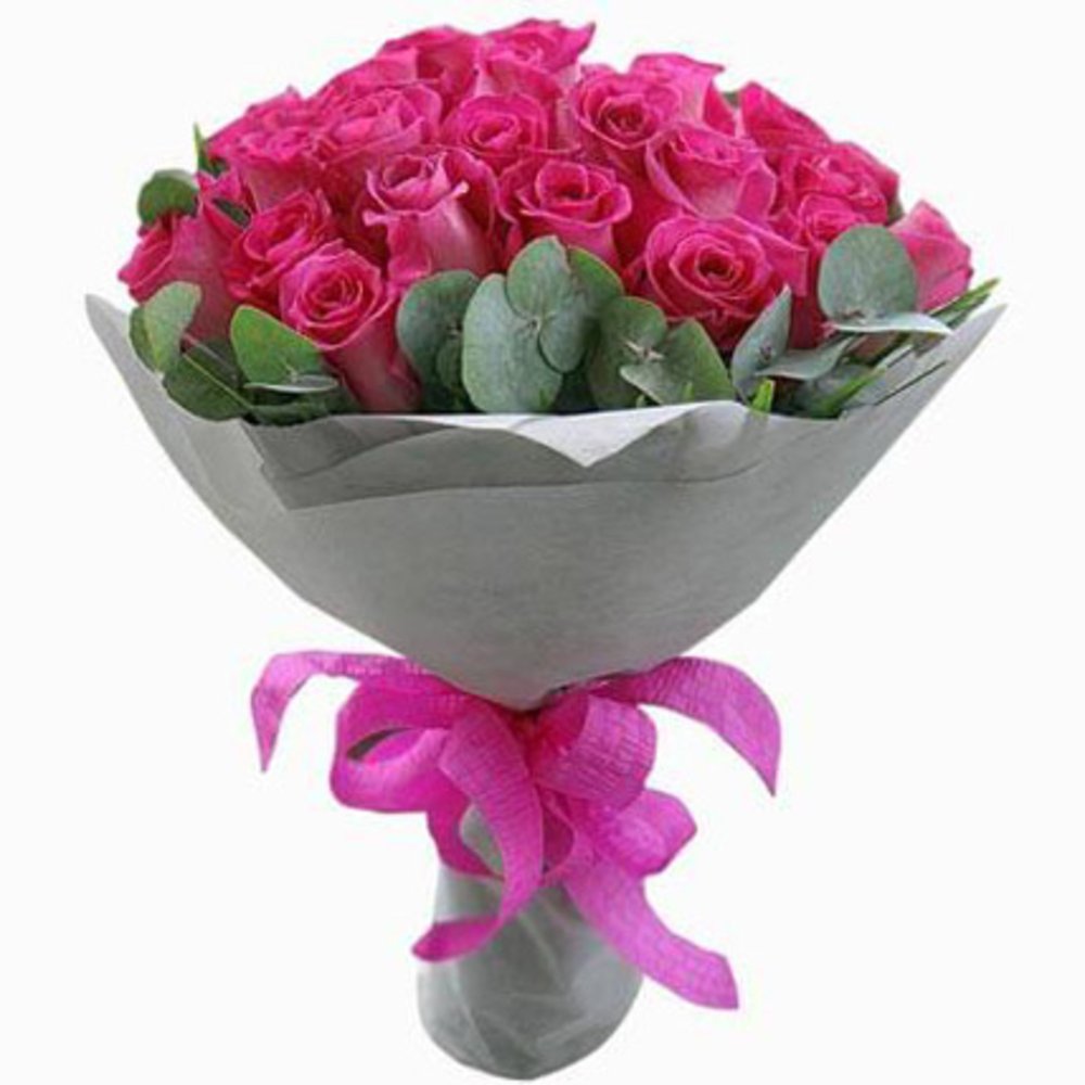 25 Pink Roses Hand Bouquet