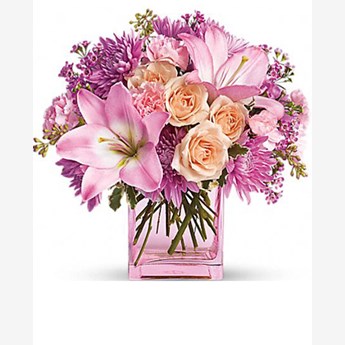 Pink Flowers Bunch Vase
