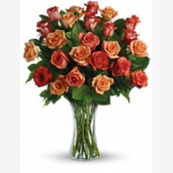 24 Mixed Rose Vase