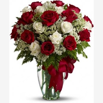 Red White Rose Arrangement
