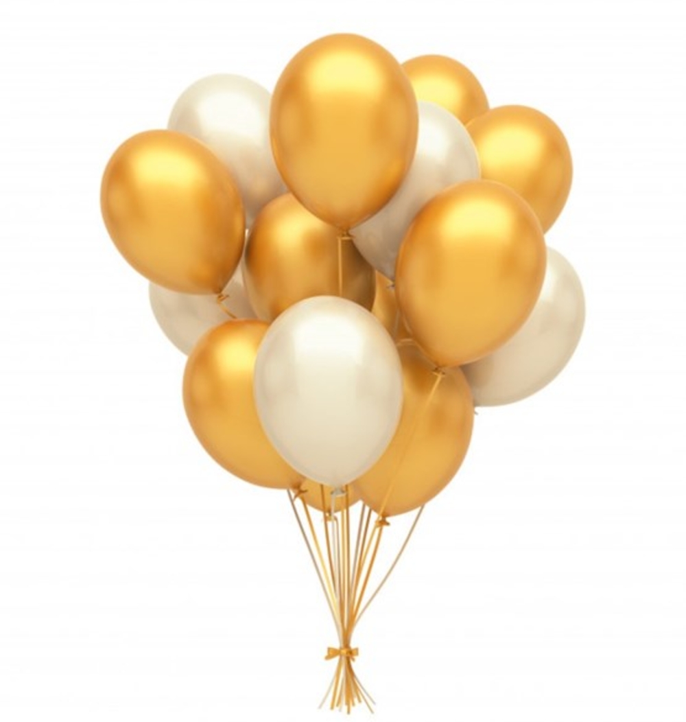 Cute Silver and Golden Shiny Metallic Balloons