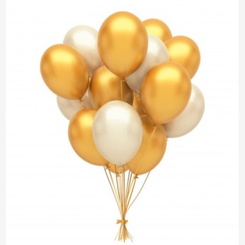 Cute Silver and Golden Shiny Metallic Balloons