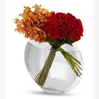 Golden Mokara Orchid Vase