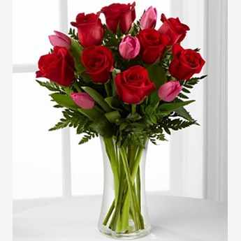 Rose & Tulip Flower Vase