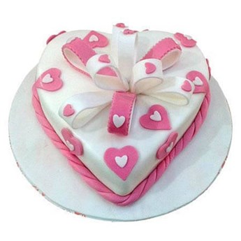 Pink Heart Shaped Strawberry Cake